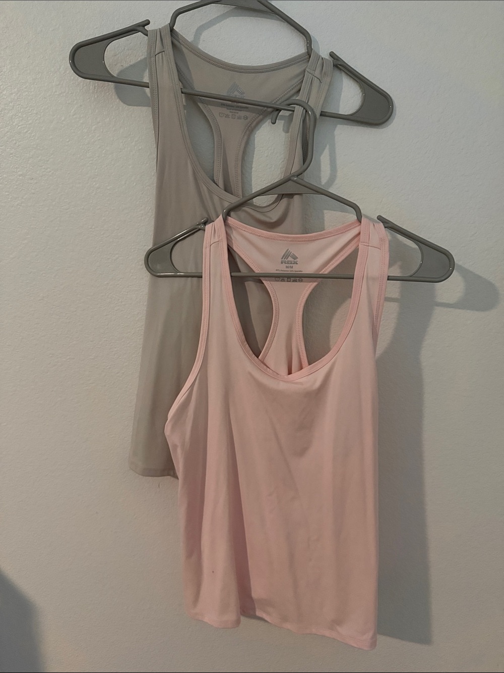 RBX Racerback Tank Tops in Pink and Light Gray